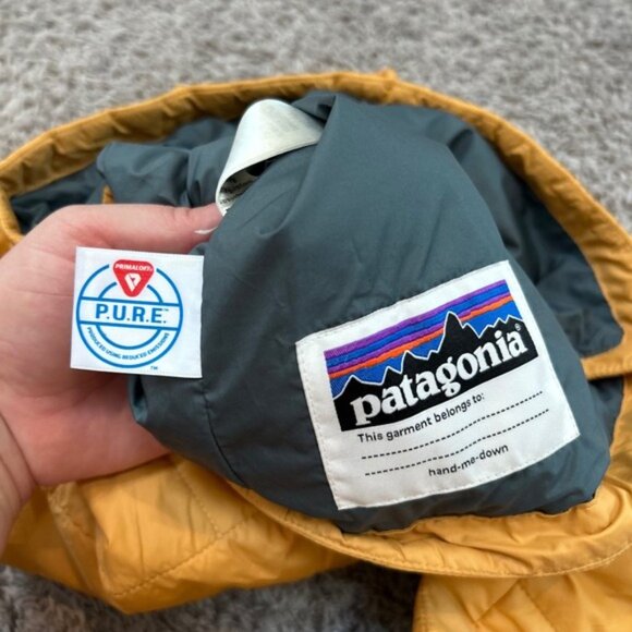 Patagonia Kids' Lightweight Packable Puffer Jacket Yellow Size 12 K's large - Picture 3 of 10